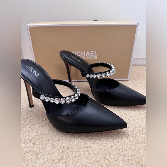 NWT‼️Michael Kors Jesse Mule Black with Rhinestones Strap Size 9M - Picture 4 of 15